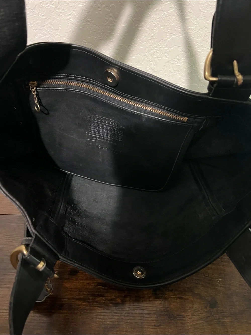 Rare Coach Black Leather Hobo Bag
